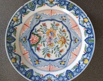 Makkum ウォールプレート D16cm - 花飾り付きフリル小皿 - Royal