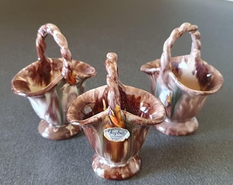 Vintage Jasba baskets (3), very pretty flower baskets, mid century potter