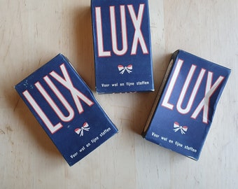 Vintage Lux zeepreepjes (3), ongeopend, wolwasmiddel, korrels voor fijne was