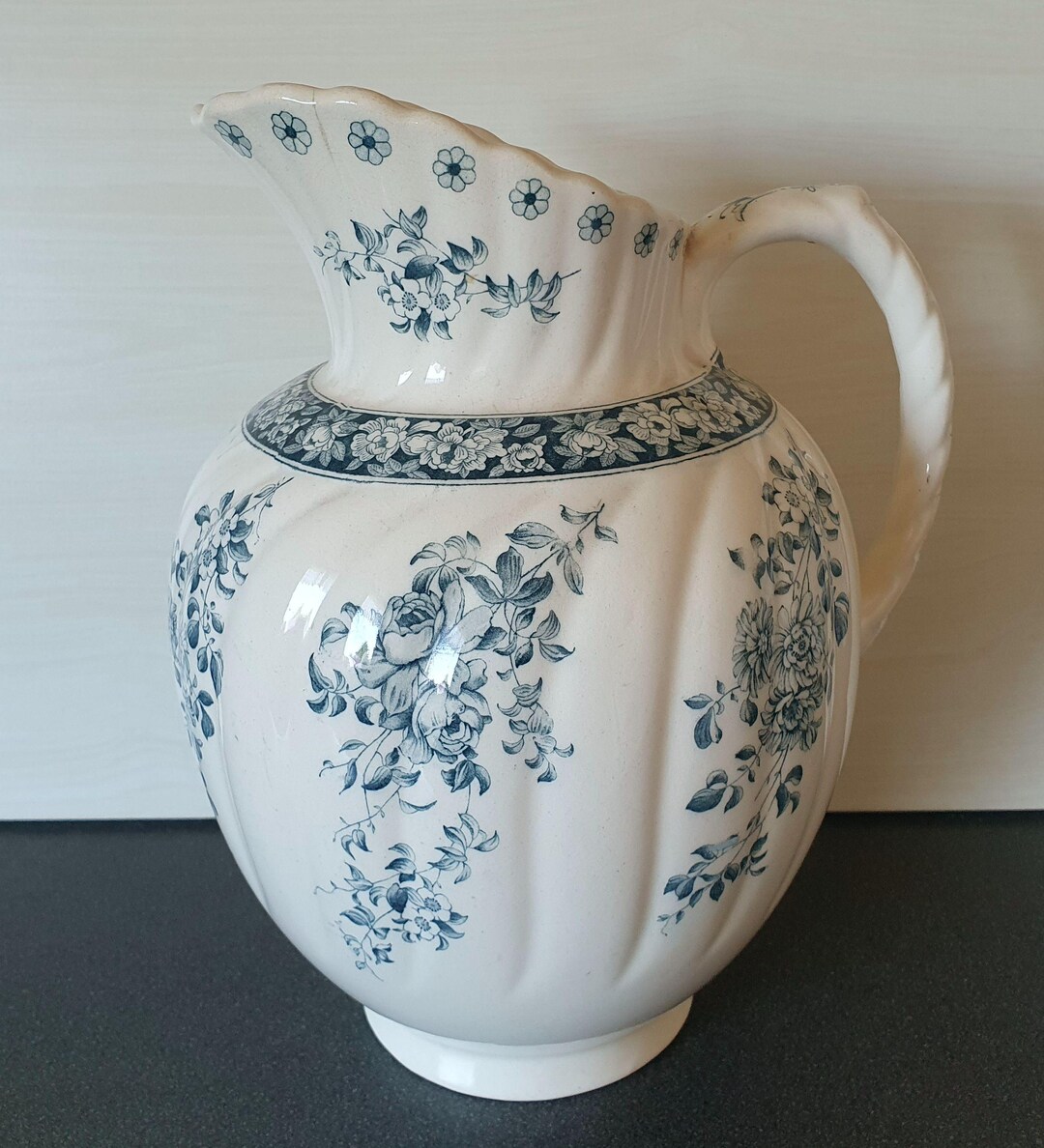 Petrus Regout 花リム オーバル 枯 シャビー オランダアンティーク Petrus Regout Maastricht Pitcher, - Etsy