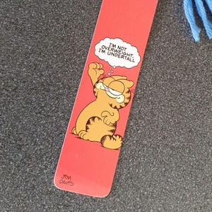 Vintage Garfieldbookmark, 1978, I&#39;m not overweight, I&#39;m undertall