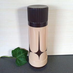 Space age thermos can (sputnik) in brown and beige, Dr. Zimmermann, W.Germany