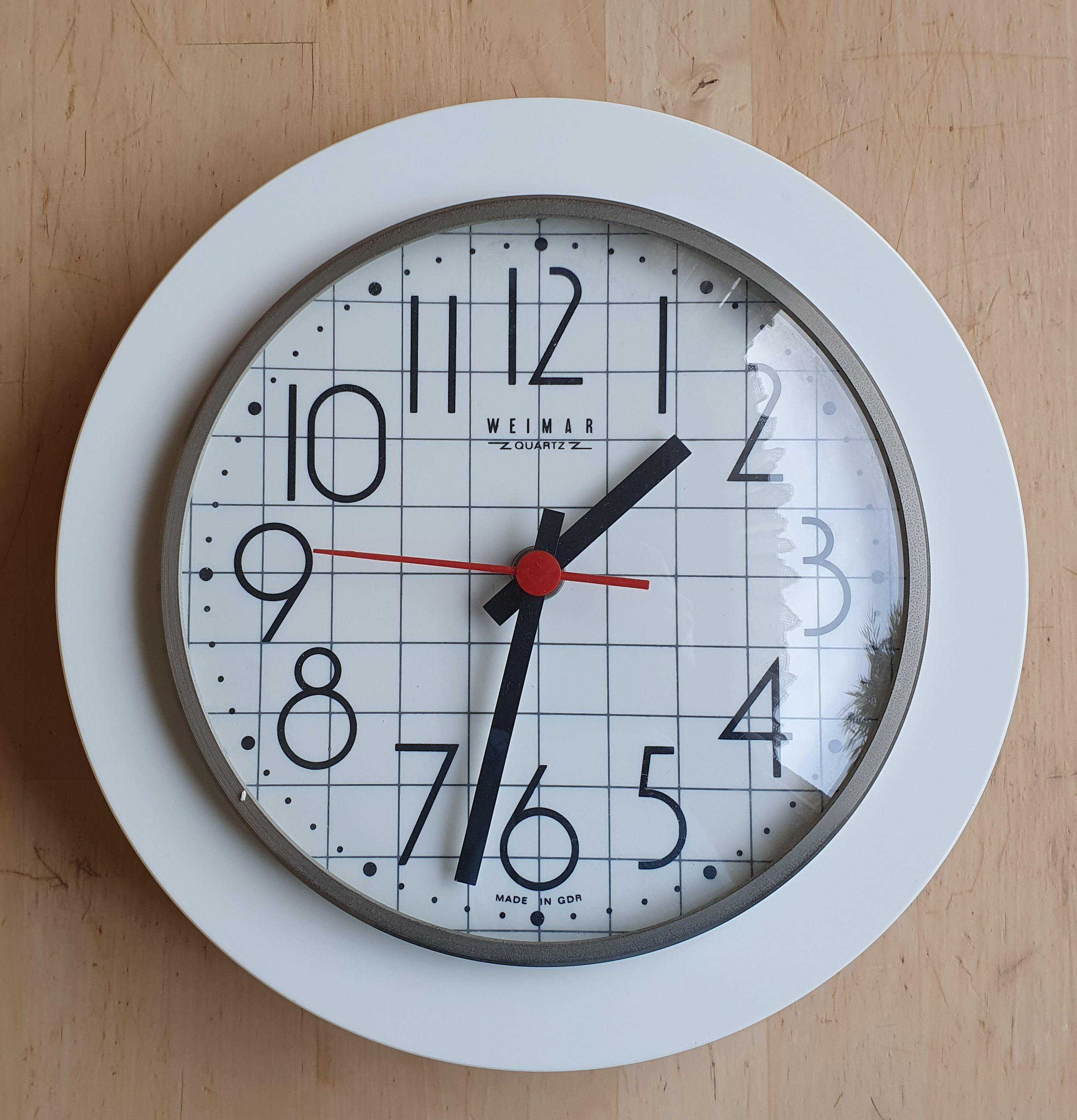 旧東ドイツGDR WEIMAR 壁掛け時計 Vintage Weimar Quartz Clock, 1970s MCM, Made in GDR - Etsy