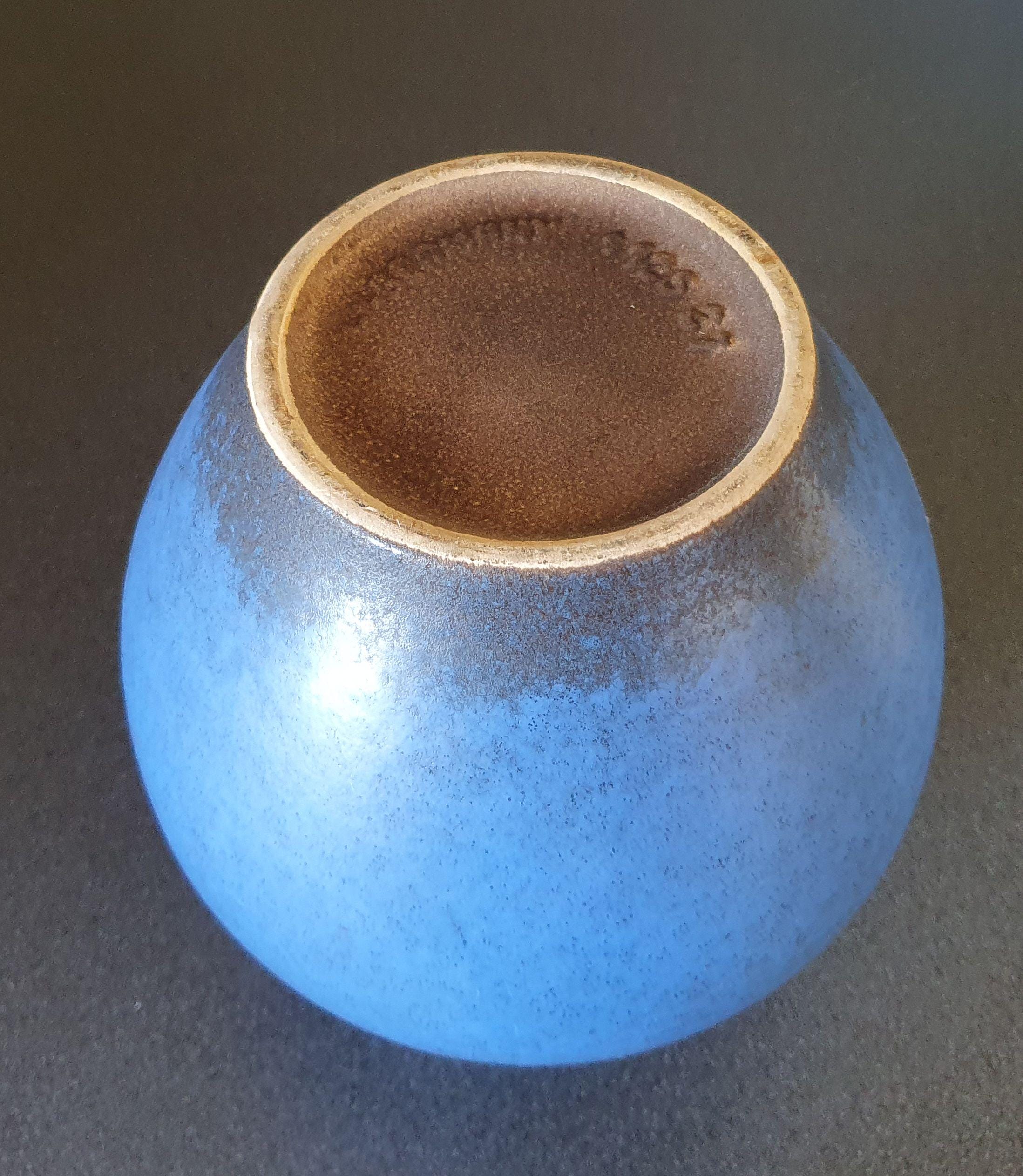 青いショイリッヒの花瓶：ドイツ陶器、西ドイツ、濃い青 - Etsy 日本