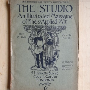 The Studio An Illustrated Magazine of Fine Applied Art Vol 22, No 98, May 15, 1901, with articles, color plates and ads, single Issue