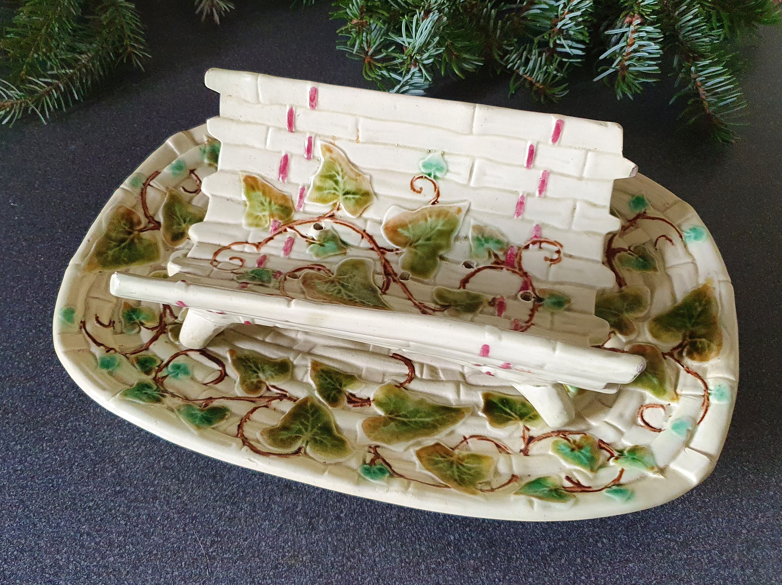 French majolica Asparagus plate tray majolica hand painted Asparagus serving platter 9 x 14 plate French country French majolica Asparagus plate tray majolica hand painted Asparagus serving platter 9 x 14 plate French country
