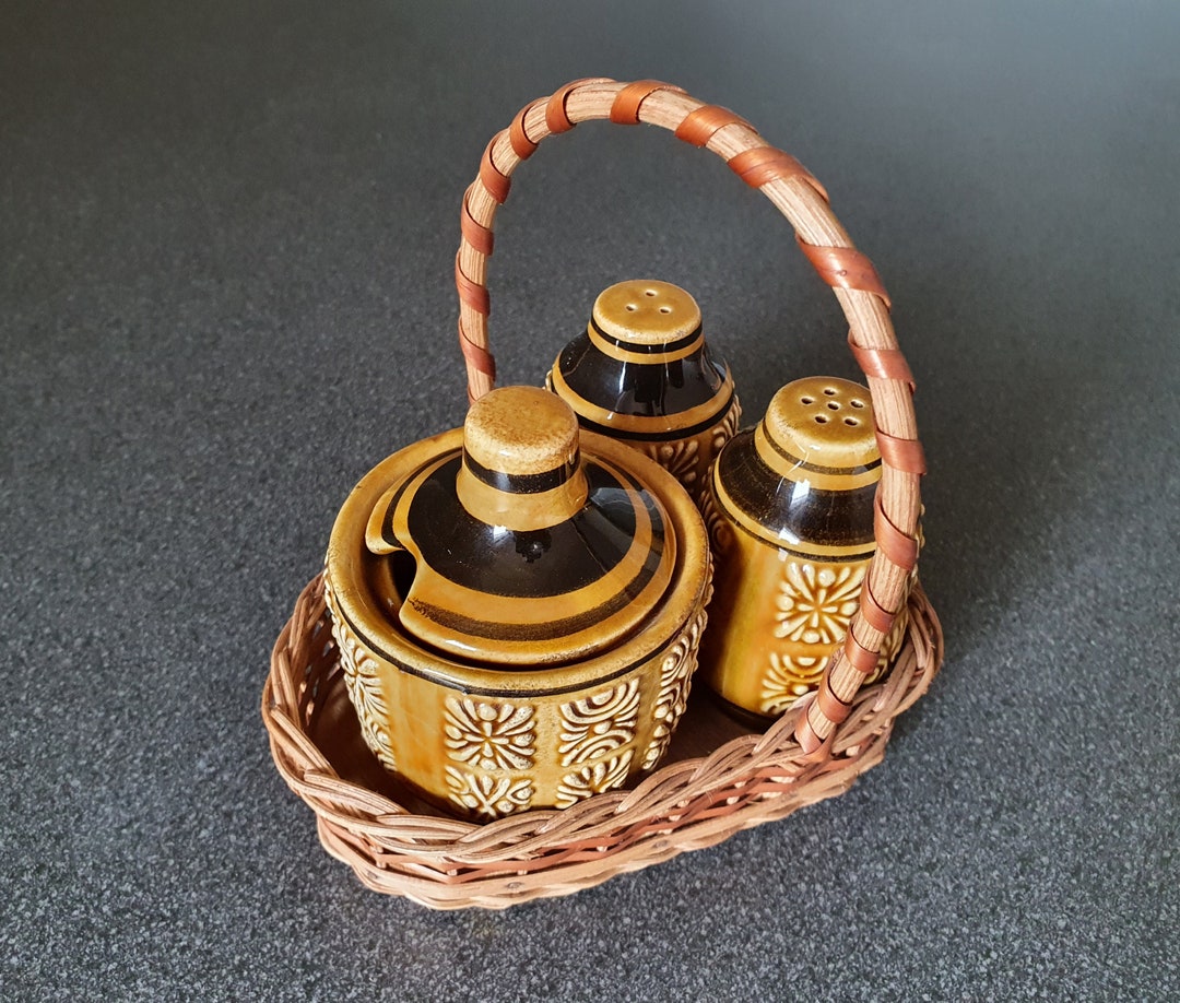 MCM German Condiment Set, Complete in Basket - Etsy