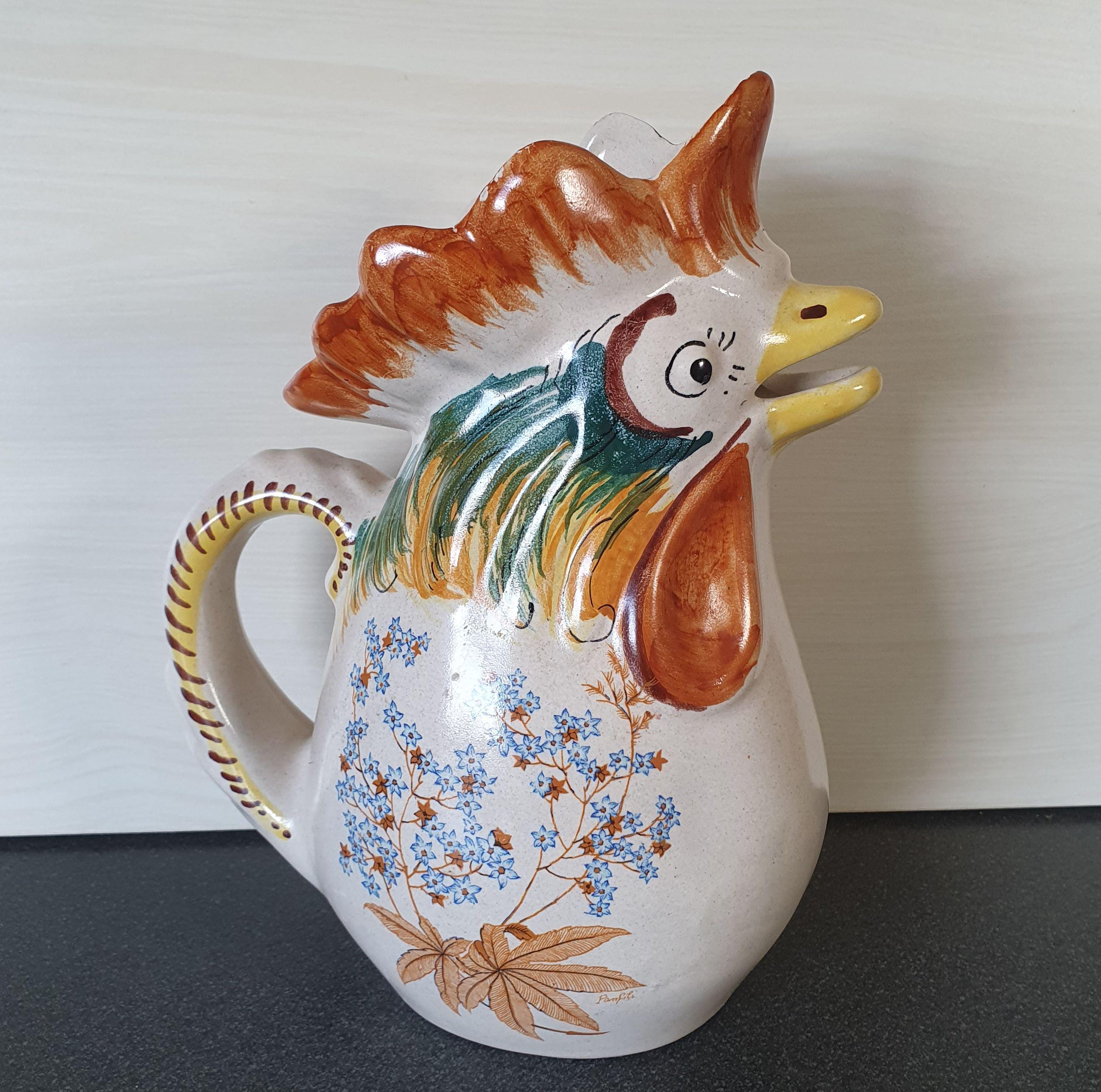 イタリア製 陶器 花瓶 フラワーベース ニワトリ ピッチャー ITALY