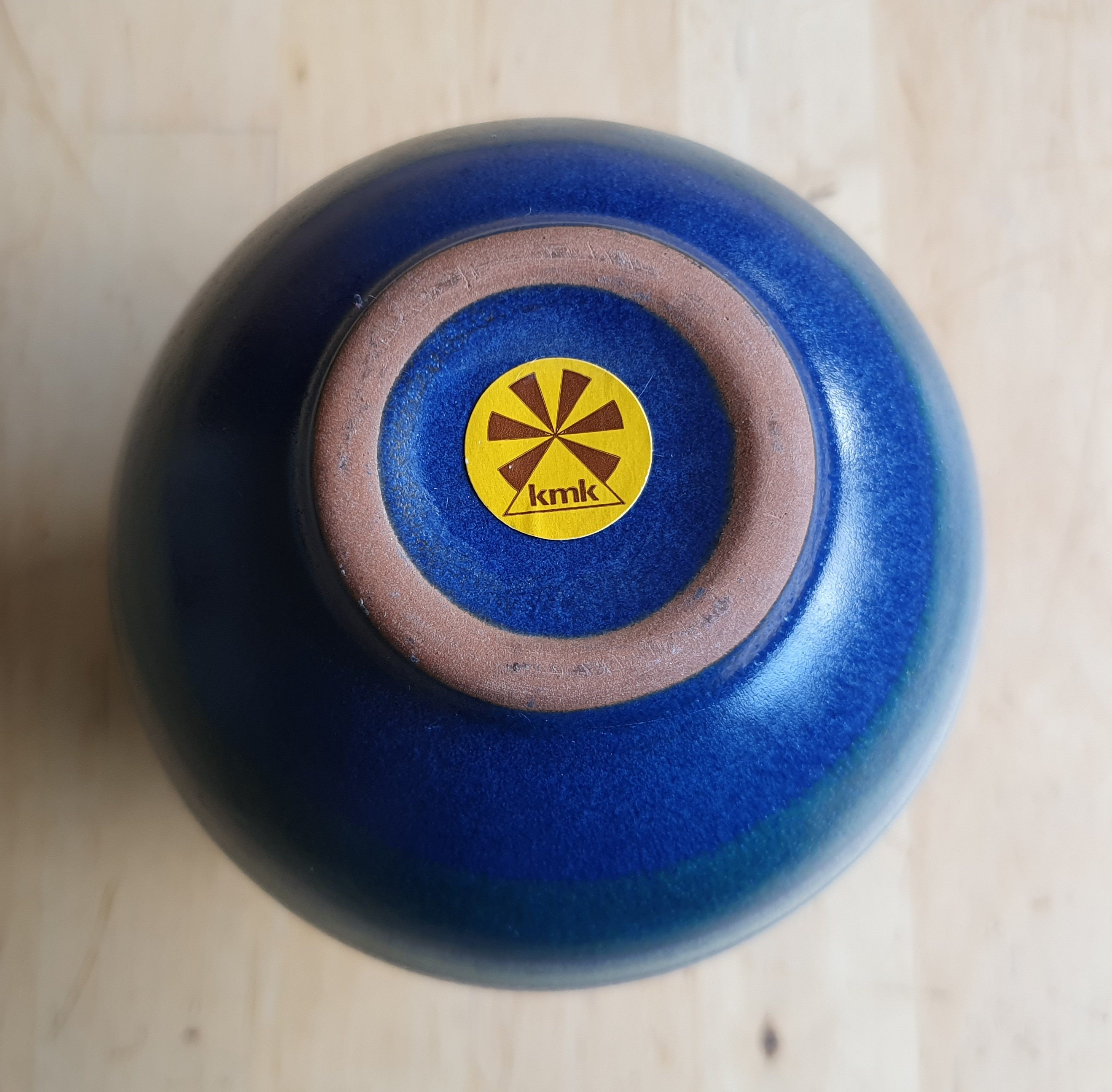 ヴィンテージ KMK 花瓶 (3)、手描き、70 年代ドイツ陶器 Kupfermühle 