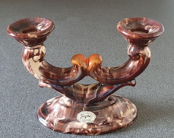 Jasba Keramik candelabra with 2 arms, 1950s baroque candle stick, jasba 702