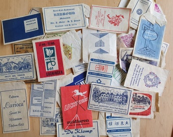 Vintage sugar packets (130 pieces) with advertisements, The Netherlands