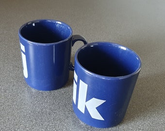 Vintage Tams mugs, set of 2, with Dutch text "Jij en Ik', made in England