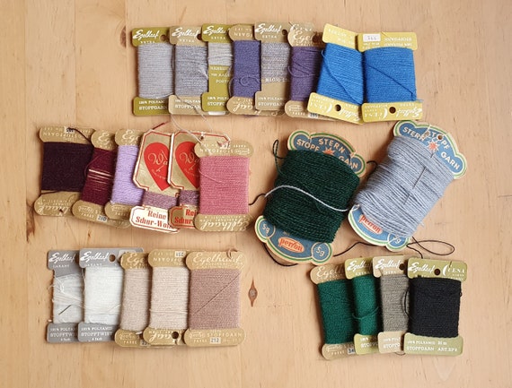 Vintage Darning Thread/wool, Assorted Colors, 25 Cartons, per Set as  Depicted 