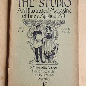 The Studio An Illustrated Magazine of Fine Applied Art Vol 22 March 1901, with articles, color plates and ads, single Issue