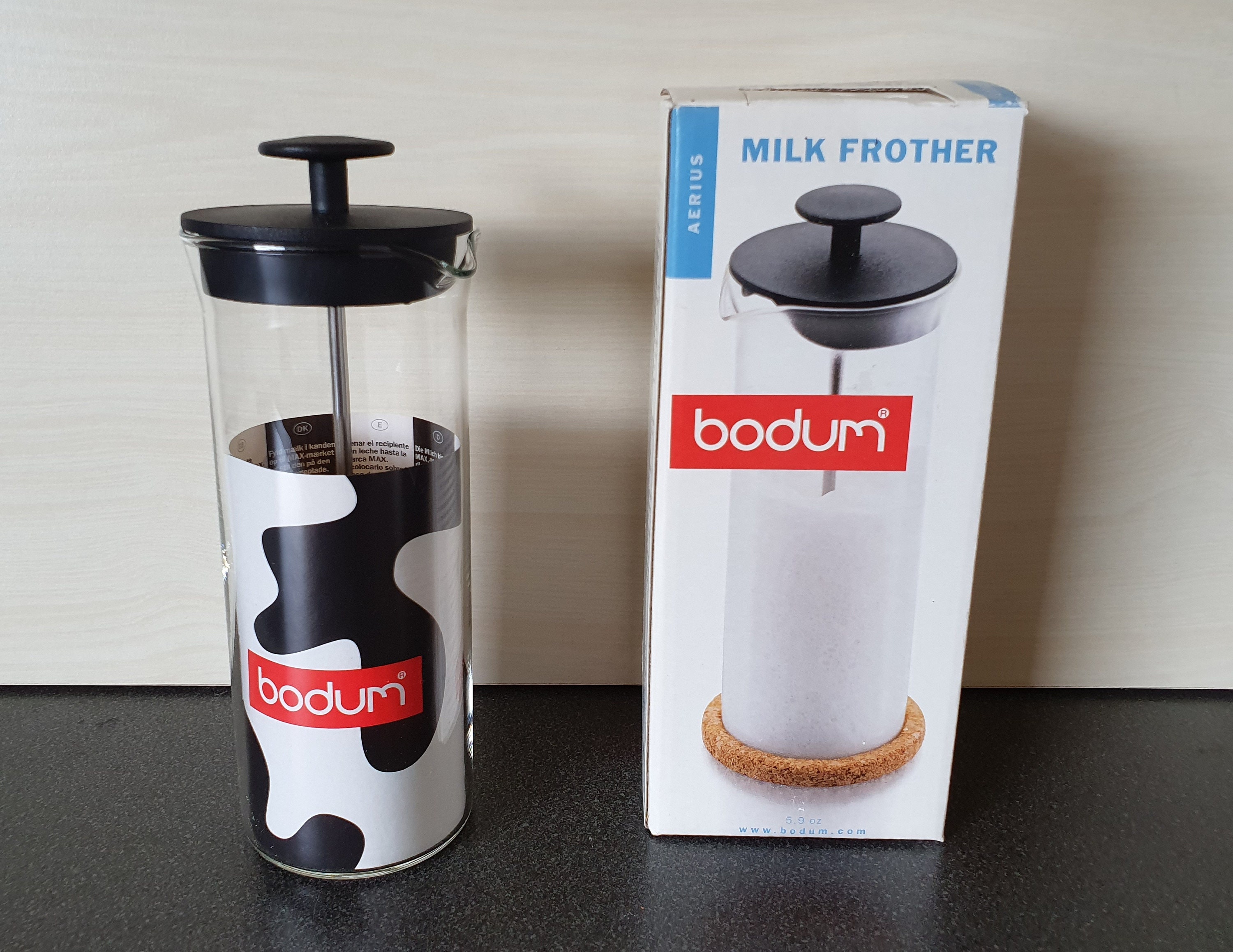 Bodum Latteo Milk Frother Press (Black/Clear)