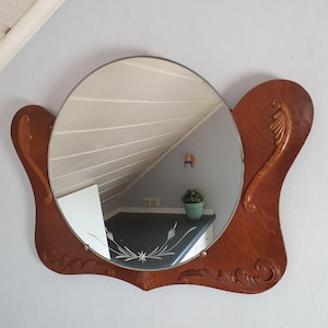 1930s large round wall mirror - Etsy 日本
