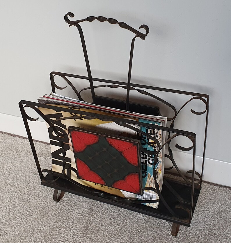 Vintage newspaper holder with red tile black wrought iron Etsy 日本