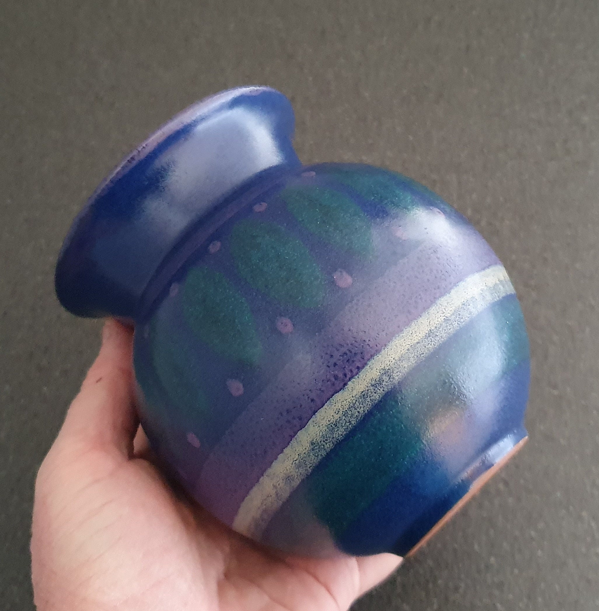 ヴィンテージ KMK 花瓶 (3)、手描き、70 年代ドイツ陶器 Kupfermühle