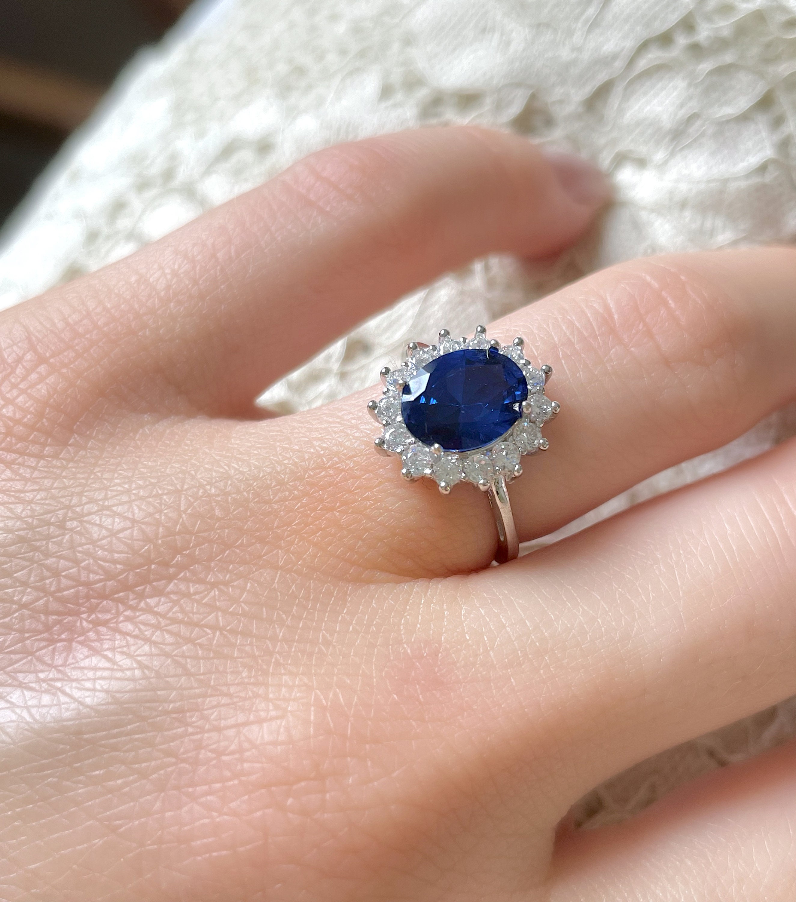 Sapphire Promise Ring Victorian Silver Statement Ring 925 Etsy