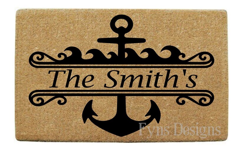 Custom Welcome Mat Nautical Door Mat Custom Doormat Outdoor Rugs Welcome Mat Monogrammed Door Mat Rugs Custom Welcome Mat Holiday Gift