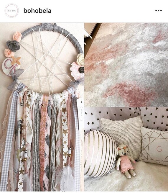 Baby shower gift. Bow holder. Hair bow hanger, nursery decor girls decor.  Customized dreamcatcher, bow hanger. Pink and gold dream catcher