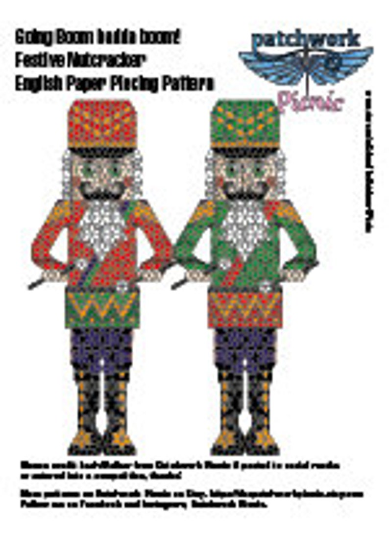 Going Boom Badda Boom Drummer Nutcracker EPP Pattern PDF - Digital ...