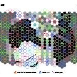 Pu&ograve; includere: Un motivo di pixel art in bianco e nero con una variet&agrave; di colori, tra cui blu, verde, rosa e bianco. Il motivo &egrave; composto da piccoli quadrati e cerchi.