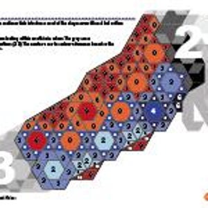 Pu&ograve; includere: Un diagramma con un complesso schema geometrico composto da esagoni e cerchi nelle tonalit&agrave; del rosso, arancione, blu e grigio. I numeri sono posizionati all'interno delle forme. Il testo in alto descrive lo scopo del diagramma. I numeri 2 e 3 sono visibili.