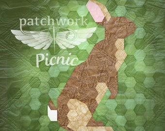 Inquisitive Bunny EPP patchwork pattern PDF - digital download