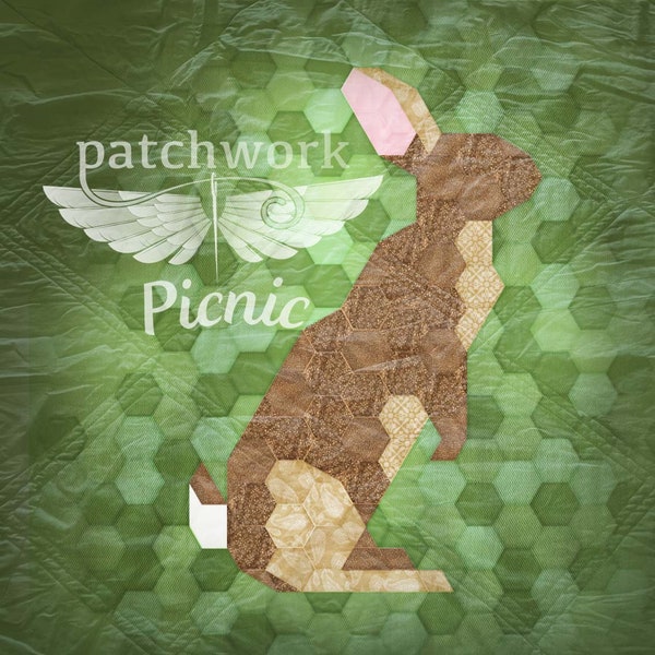 Inquisitive Bunny EPP patchwork pattern PDF - digital download