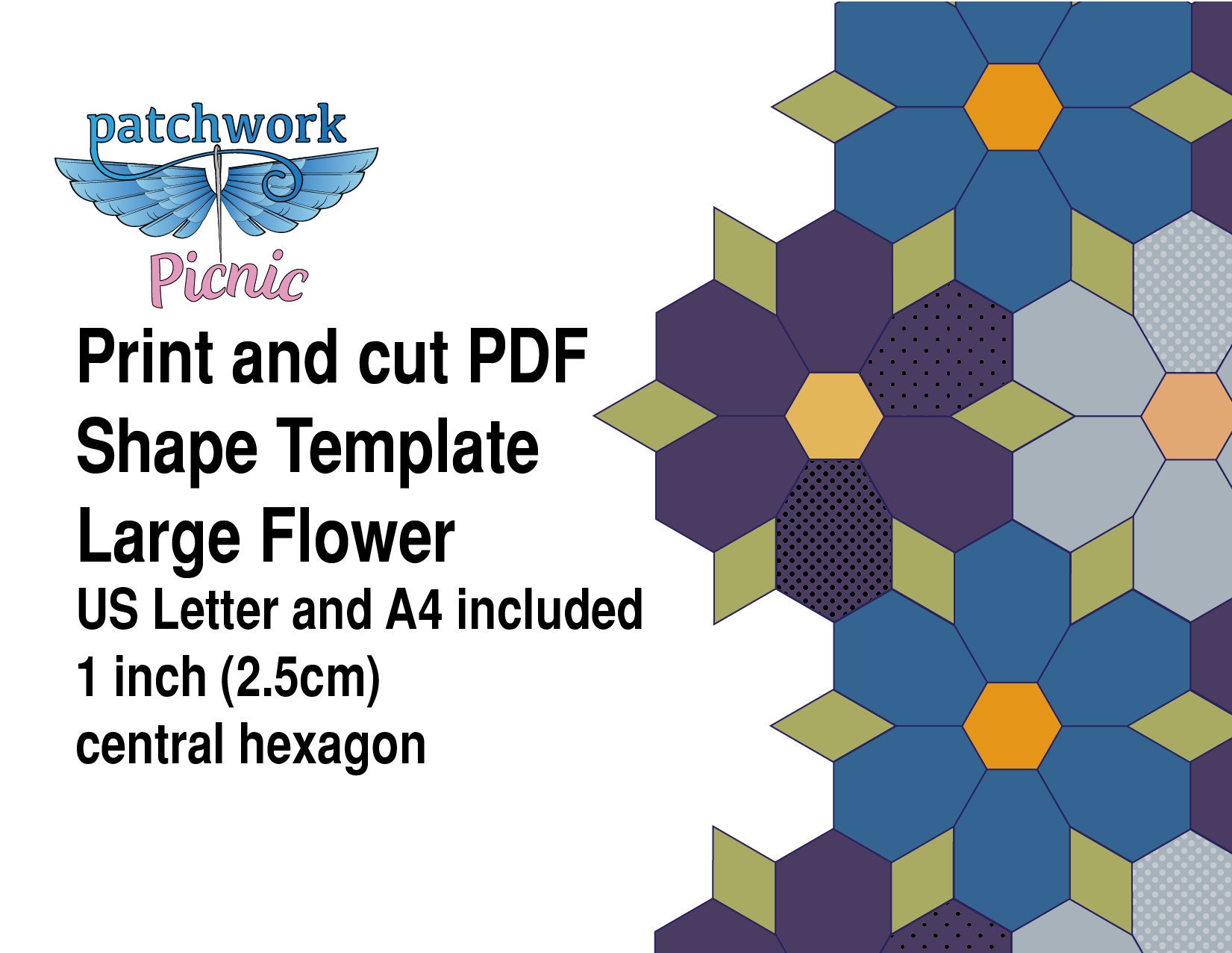 Geranium - English Paper Piecing Pattern - Flower EPP - PDF - Instant  Download