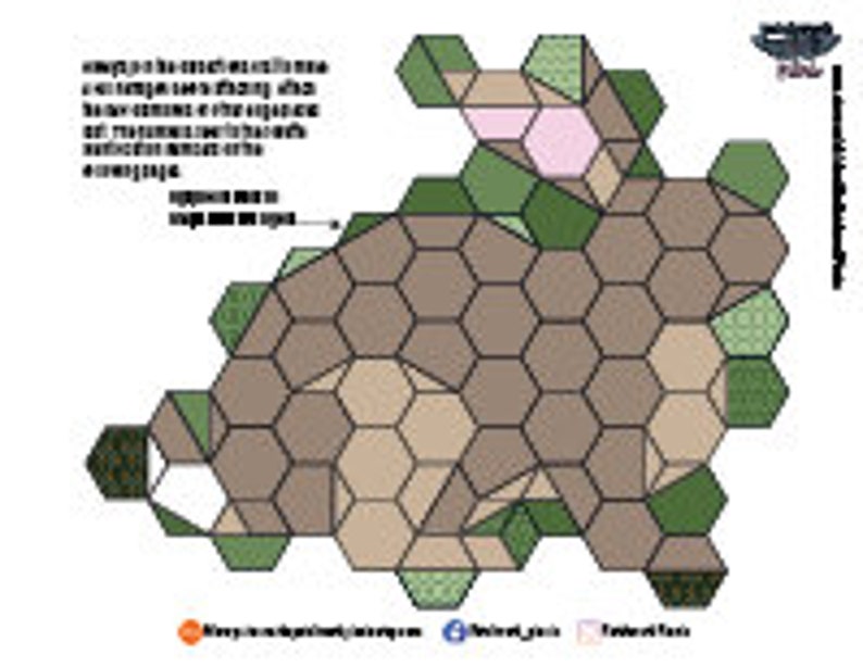 Op de afbeelding: Een zeshoekig tegelpatroon met bruine, groene en roze tegels. De tegels zijn in een willekeurig patroon gerangschikt, waardoor een uniek en abstract ontwerp ontstaat.