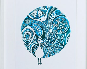 Peacock A3 Giclee print