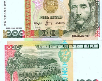 Details about   PERU 100000 INTIS P144 1988  UNC LATINO MONEY BANK NOTE Unc 