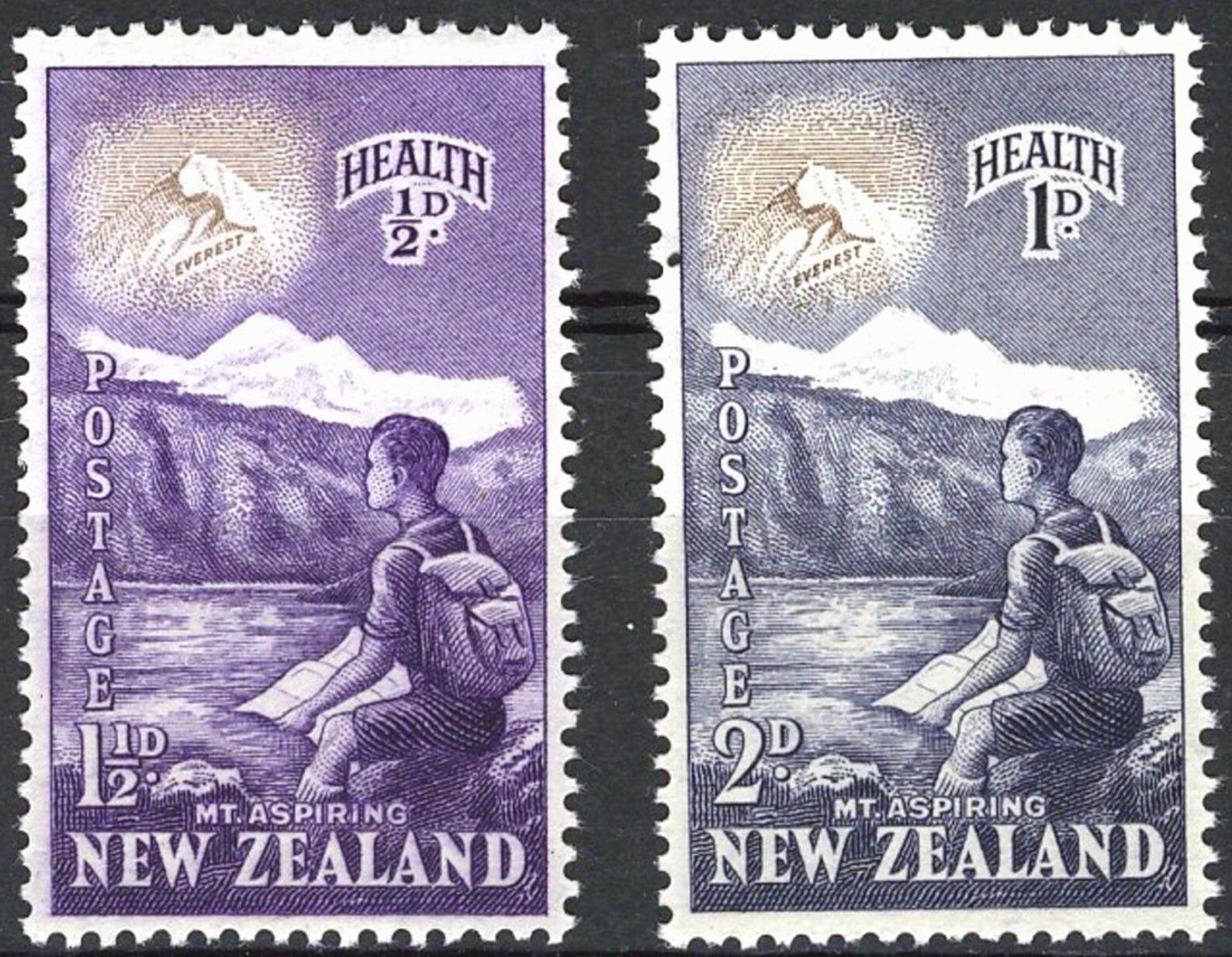 New Zealand 1954 Health Stamp Set of 2 MNH Etsy