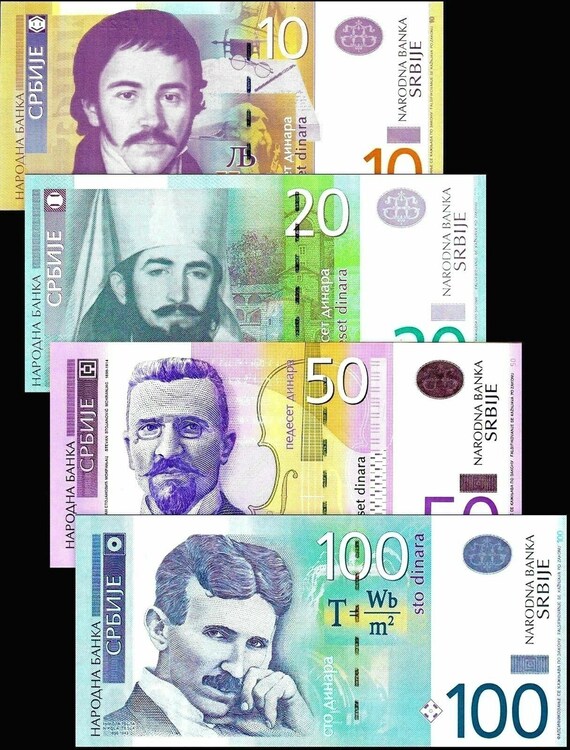 50 UNC set 10 5 SERBIA YUGOSLAVIA 100 Dinara issue 1993-6 pc 2 1