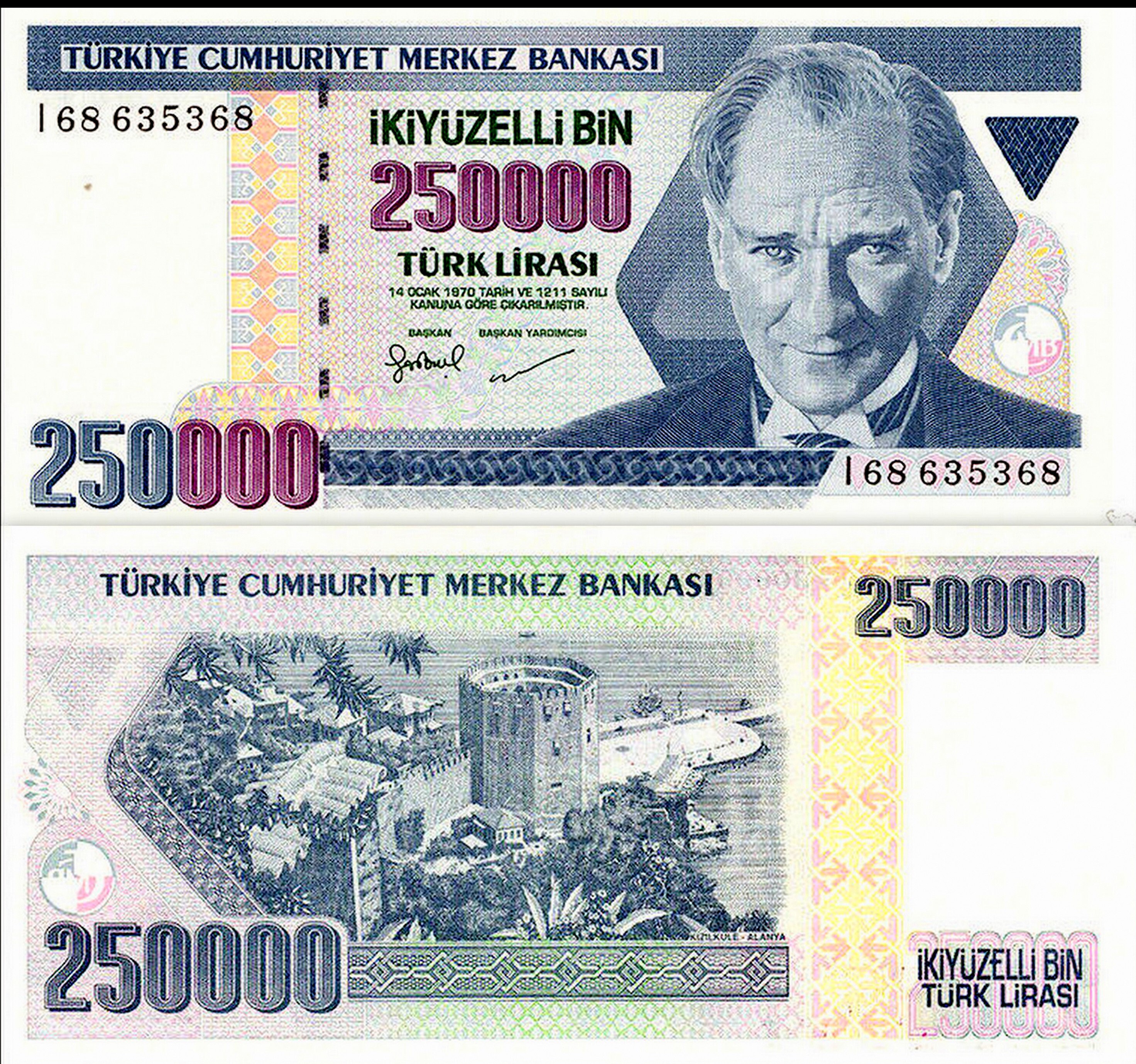 Turkije 1970 250000 Lire Bankbiljet UNC | Etsy België
