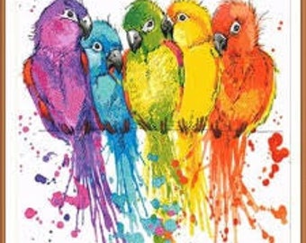 Cross Stitch Kit Parrots M-033