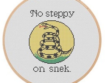 No Steppy On Snek Cross Stitch Pattern PDF - Ne marchez pas sur moi Gadsden Flag Broderie