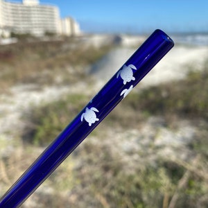 Turtle Engraved Glass Straw, Glass Straws, Borosilicate Glass Straws, Reusable Straws, Steel Straws, Sustainable Living