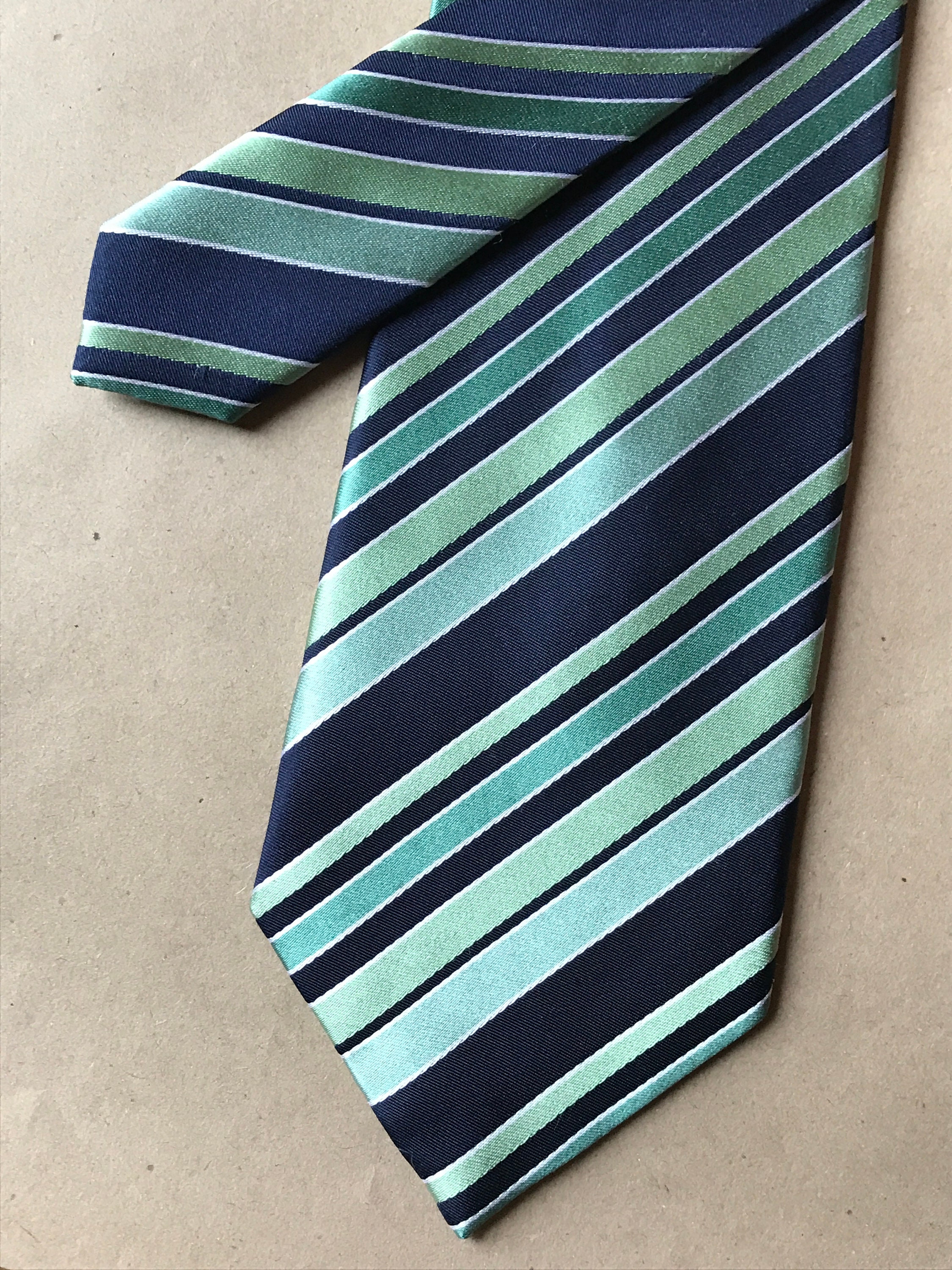Vintage 90s Men's Tie Silk Fabric Striped Print Blue Etsy UK