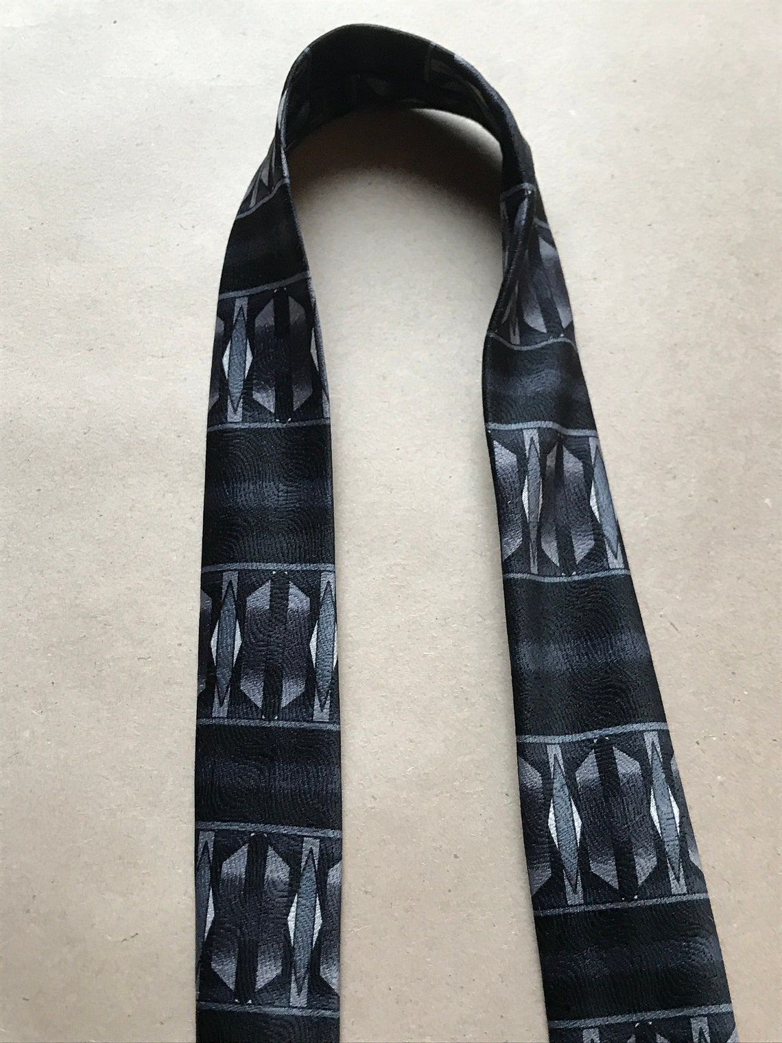 Black vintage 90s tie for boy thin tie classic design | Etsy