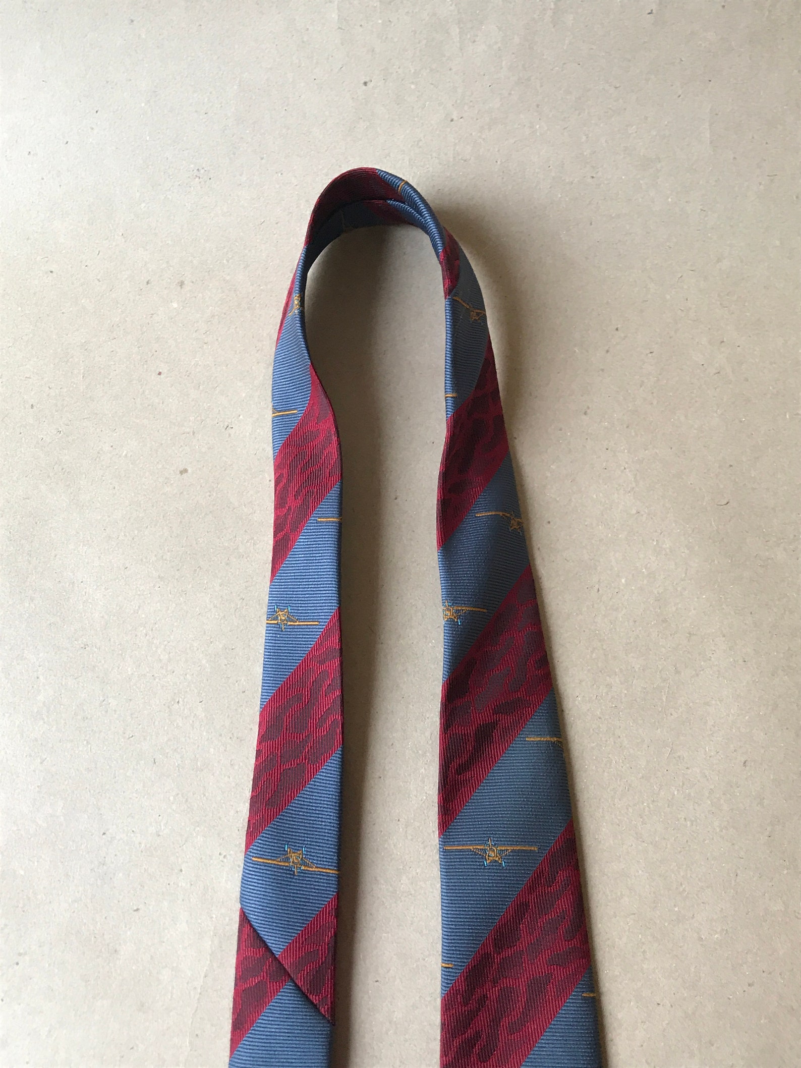Vintage 80s Tie Striped Print Red Grey Classic Design Tie - Etsy UK
