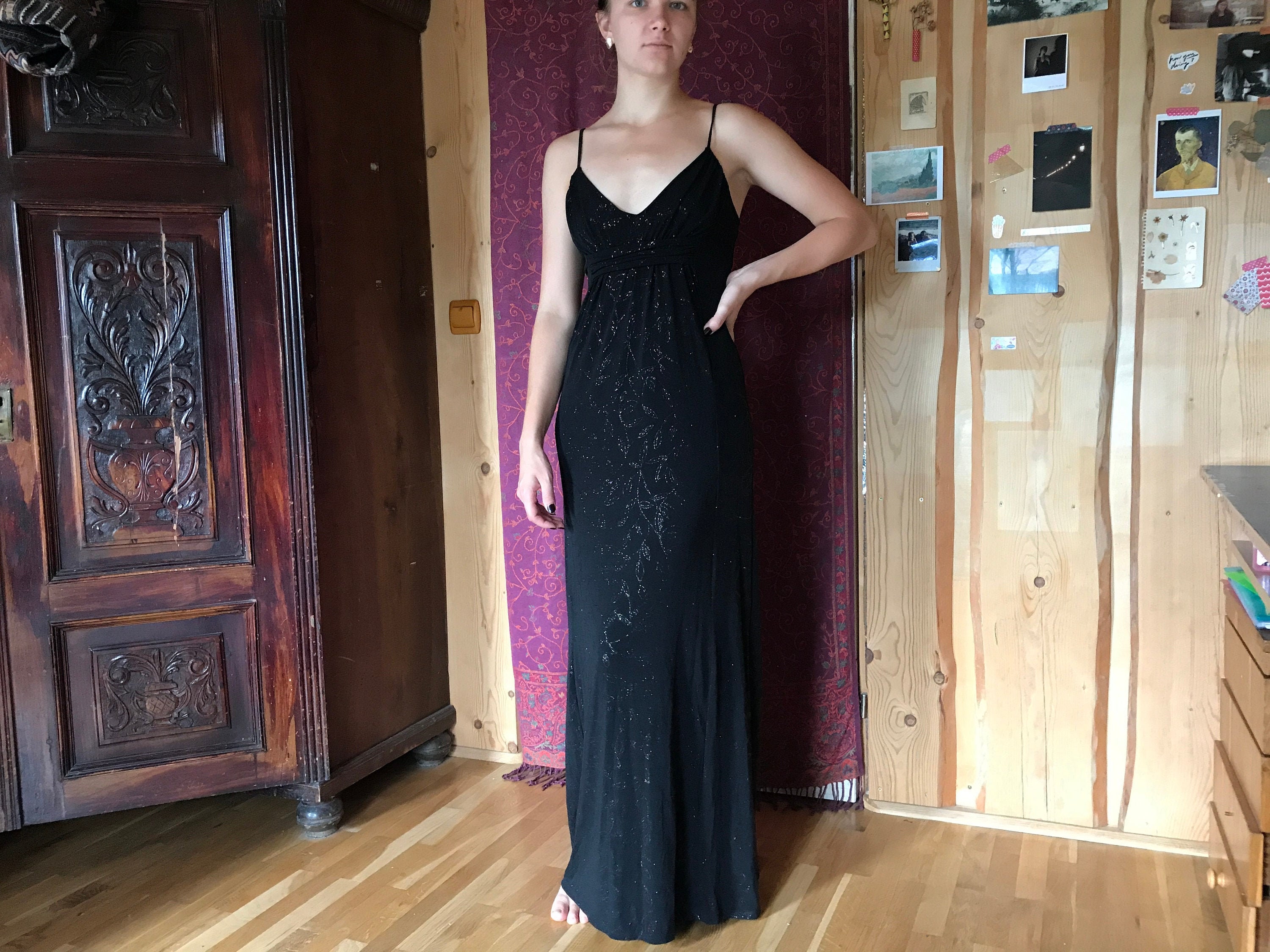 Black Vintage 90s Dress Prom Event 