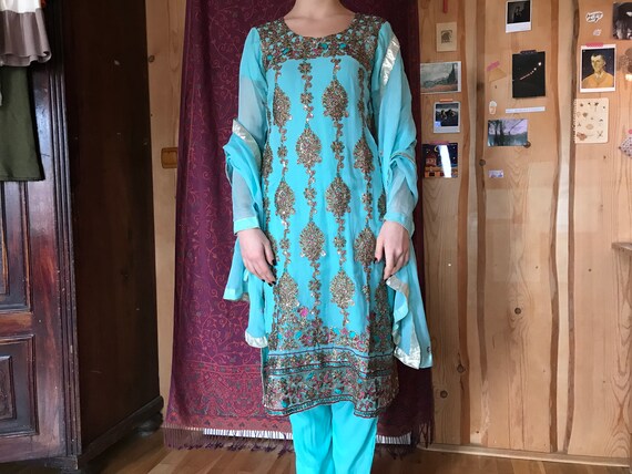 Vintage 3 piece set, indian costume, kaftan tunic