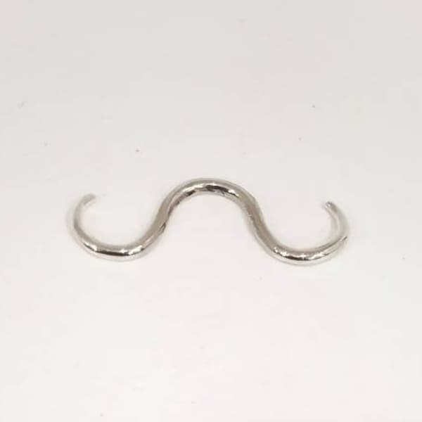 Septum moustache, Septum moustache 1mm, 1.3mm, Septum original, Septum argenté fait main