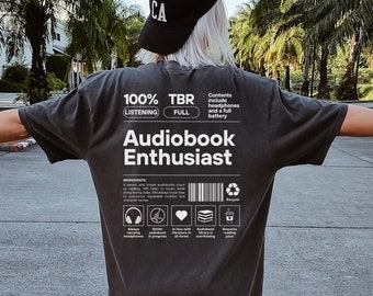 Audiobook Enthusiast Shirt | Comfort Colors Tshirt | Book Lover Shirt | Book Club Shirt | Bookish Gift For Her | Book Lover Gift | Booktok