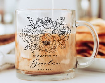 Promoted to Grandma Mug | Pregnancy Announcement to Grandparents | New Grandma Gift | Pregnancy Reveal to Grandparents | Baby Announcement