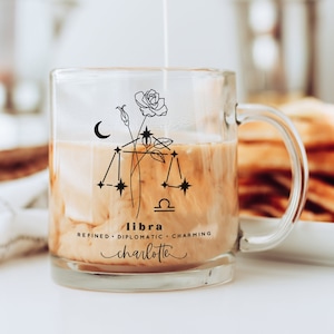 Personalized Libra Birth Flower Mug | Libra Zodiac Mug | Libra Constellation Mug | Libra Season | Libra Birthday Gift