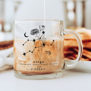 Virgo Personalized Mug | Virgo Zodiac Mug | Virgo Constellation Mug | Birth Flower Mug | Virgo Gift | Virgo Birthday